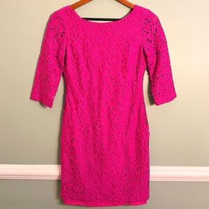 Ivanka Trump Size 2 Pink Lace Sheath Dress